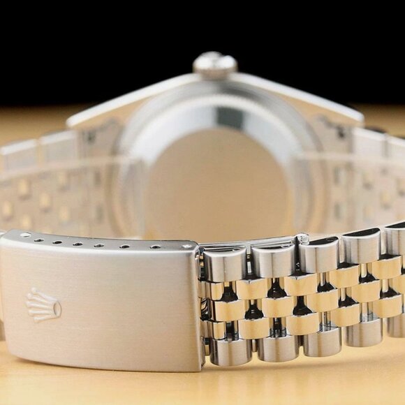 MENS ROLEX DATEJUST DIAMOND DIAL 18K WHITE GOLD & STEEL WATCH - Picture 5 of 6